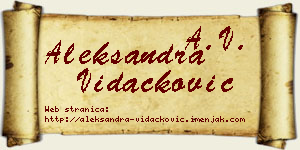 Aleksandra Vidačković vizit kartica